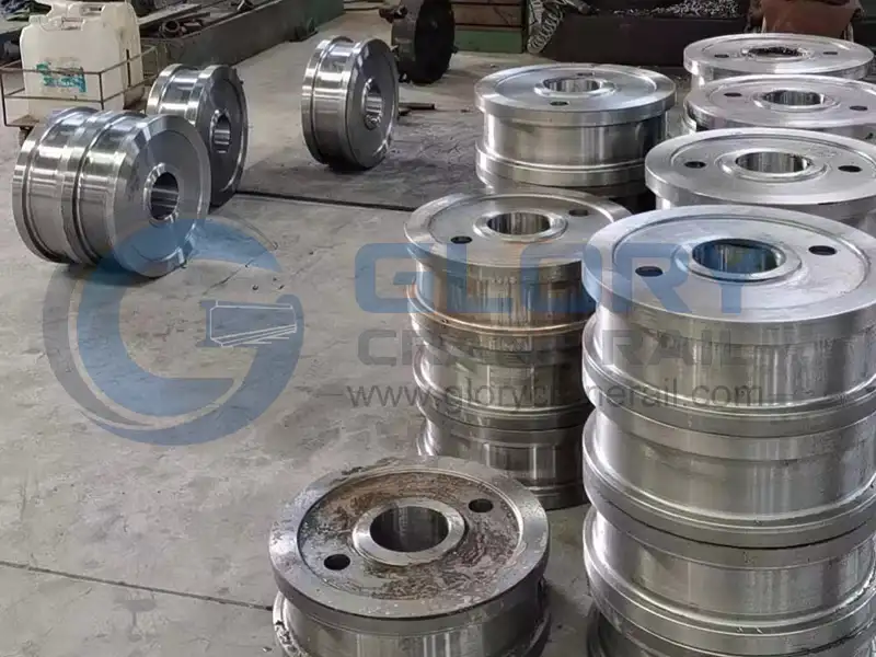 Stack of finished crane wheels ready for shipment